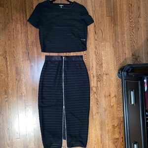 Two piece black dress